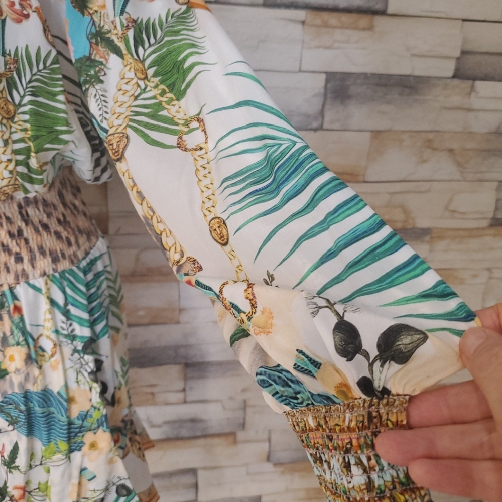 CAMILLA Silk Floral and Animal Print Off-the-Shoulder Mini Dress - Picture 4 of 14